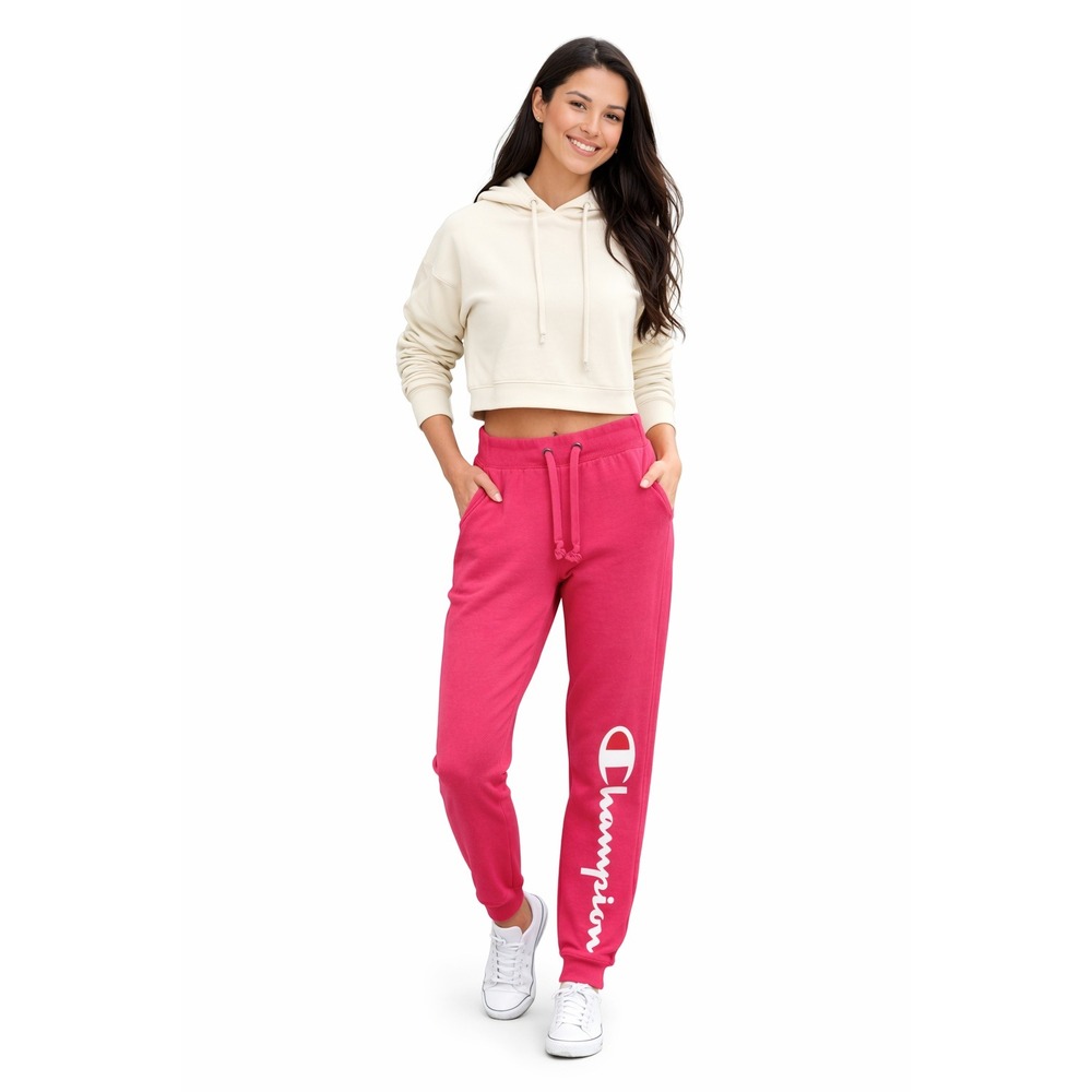 CHAMPION Pink Script Logo Jogger Sweatpants Women's Medium Athletic Lounge